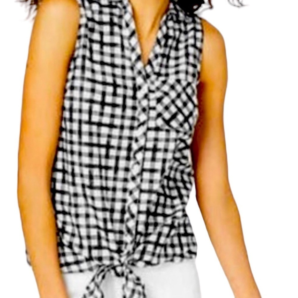 J. Jill Cotton Silk Plaid Blouse